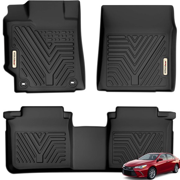YITAMOTOR Floor Mats Compatible with 2015-2017 Toyota Camry (No Camry Hybrid Models), FWD Models Only, Custom Fit 1st & 2nd Floor Liner Set Black