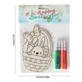 thumbnail image 3 of EGNMCR Easter Decorations Easter DIY Wooden Picture Board Rabbits Coloring Art Decoration Eggs Gift Parents And Children Activity Easily Accomplished Flowers 4ML Wooden coloring board, 3 of 6