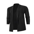 thumbnail image 2 of Men Cardigan Sweaters Solid Color Shawl Collar Long Sleeve Knitted Fall Casual Long Cardigan, 2 of 5