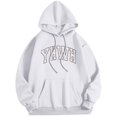 thumbnail image 1 of MIASHUI Men's Basic Pullover Hoodie with Front Pocket and Adjustable Drawstring, Comfortable Casual Wear for Everyday Use White,L, 1 of 4