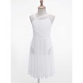 thumbnail image 3 of Yeahdor Costume de Danse Lyrique pour Filles Enfants Moderne Contemporain Ballet Latin Sans Manches Robe en Chiffon Blanc 6, 3 of 7