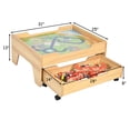 thumbnail image 3 of Gymax Wooden Kids Train Track Railway Set Table w/100 Pieces Storage Drawer, 3 of 9