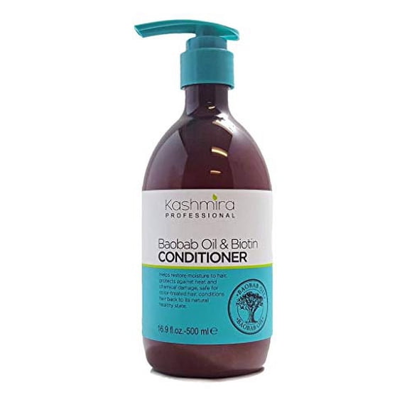 Kashmira Baobab Oil & Biotin Conditioner - Helps Moisturize Hair, Protects Against Heat and Chemical Damage, Safe for Colour-Treated Hair, Conditions Hair to Its Natural Healthy State