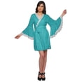 thumbnail image 2 of Moomaya Printed&nbsp;Bathrobe&nbsp;For Girls Bell Sleeves&nbsp;Robe&nbsp;For Women Crossover&nbsp;Robes, 2 of 6