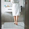 thumbnail image 2 of ORUYROP Memory Foam Bath Mat Large Size, Soft and Comfortable, Super Water Absorption, Non-Slip, Thick, Machine Wash, Easier to Dry for Bathroom Floor Rug (44 x 24 Inch, Silver), 2 of 7