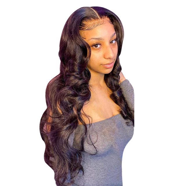 Perruque Lace Front Transparente Frontale Sans Colle Cheveux HD pour Femmes Noires