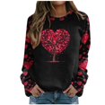 thumbnail image 2 of Qertyioot T-Shirt Graphique pour Femmes de la Saint-Valentin à Manches Longues, Blouse Ample Imprimée Mode à Col Rond, Hauts Décontractés, 2 of 5