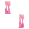thumbnail image 3 of Maytalsory Pantalon Pattes d'Éléphant Polyvalent en Coton pour Femmes avec Ajustement Extensible Taille Haute Pantalon Pattes d'Éléphant Rose TTG 2Ensemble, 3 of 6