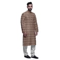 thumbnail image 2 of Atasi Designer Kurta Pajama For Men Printed Straight Kurta Set Summer Clothing, 2 of 5