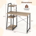 thumbnail image 3 of Gymax Home Office Desk Computer Desk w/ Bookshelf Host Stand Metal Frame Study Desk, 3 of 10
