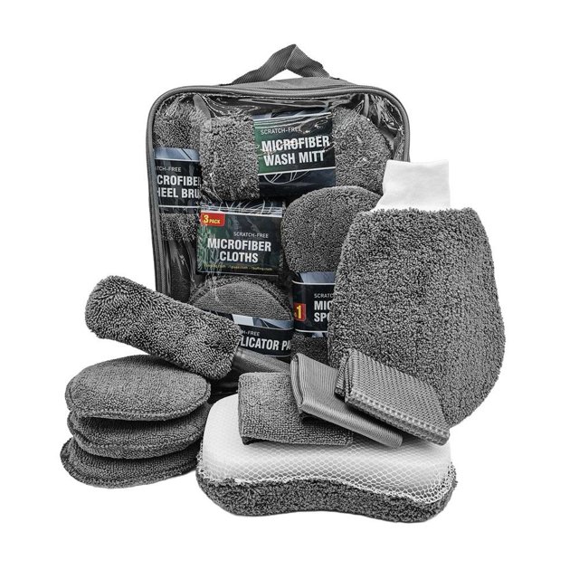 SharkTRUE Trousse Complète de Détaillage Auto 9 Pcs : Nettoyage de Qualité Professionnelle pour Véhicules