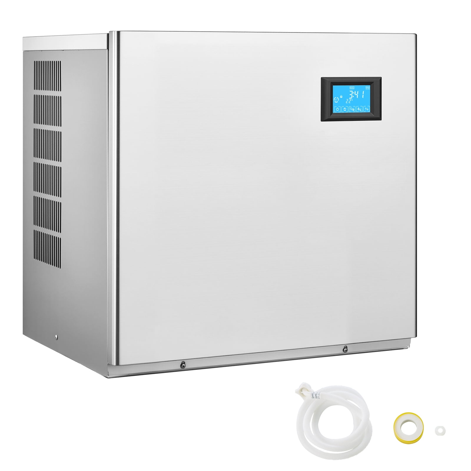 KFFKFF Commercial Ice Maker Machine - Head, 360 Lbs/Day Stainless Steel Ice Machine with Self-Cleaning, 156 PCS Ice Tray, Adjustable Thickness - Head Only