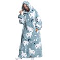 thumbnail image 1 of LUXUR Chemises de Nuit à Capuche pour Femmes, Robe de Nuit, Robe de Sommeil, Imprimé Ours Blanc, 1 of 2