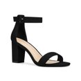 thumbnail image 1 of BLISSFUL STEP Woman's Sandals Block Heels Ankle Strap Open Toe Sandals Black 10, 1 of 6