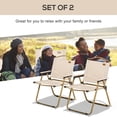 thumbnail image 4 of Outsunny Set of 2 Folding Camping Chair, Portable Armchairs, Khaki, 4 of 10