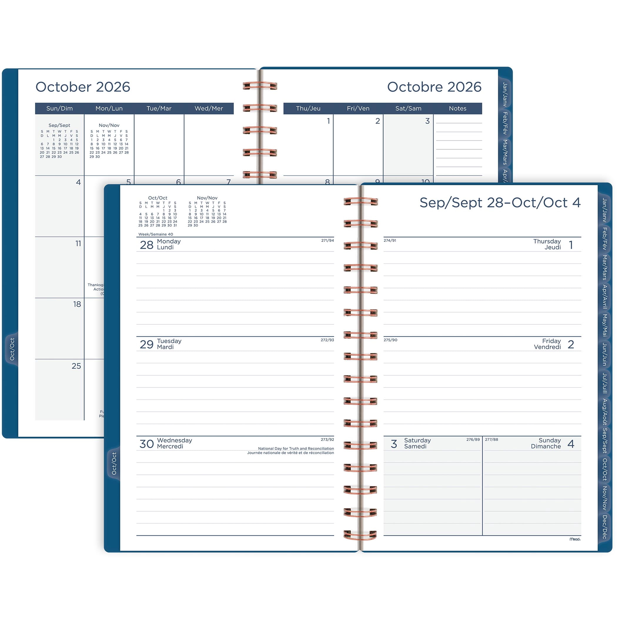 Mead® Butterfly Aqua SM W/M Planner, 2027
