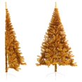 thumbnail image 1 of vidaXL Artificial Half Christmas Tree with Stand Gold 180 cm PET, 1 of 5