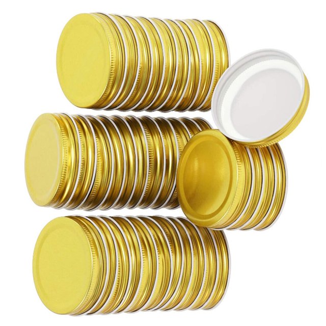 12 Pcs Couvercles de Bocaux à Large Ouverture 70mm Étanches en Métal Couvercles de Remplacement