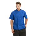 thumbnail image 4 of TOPTIE 2 Pack Unisex Short Sleeve Chef Coat Jacket, Black / Royal Blue, 4 of 6