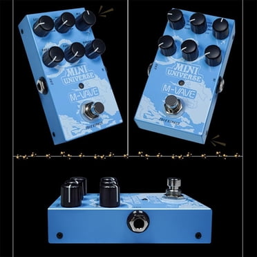 Pédale d'Effet de Guitare – Mini Analogique avec Délai Numérique et 9 Réverbes – Véritable Contournement, Analogique Pur – Boîtier en Métal – Outil de Guitare Électrique – Bleu Ciel