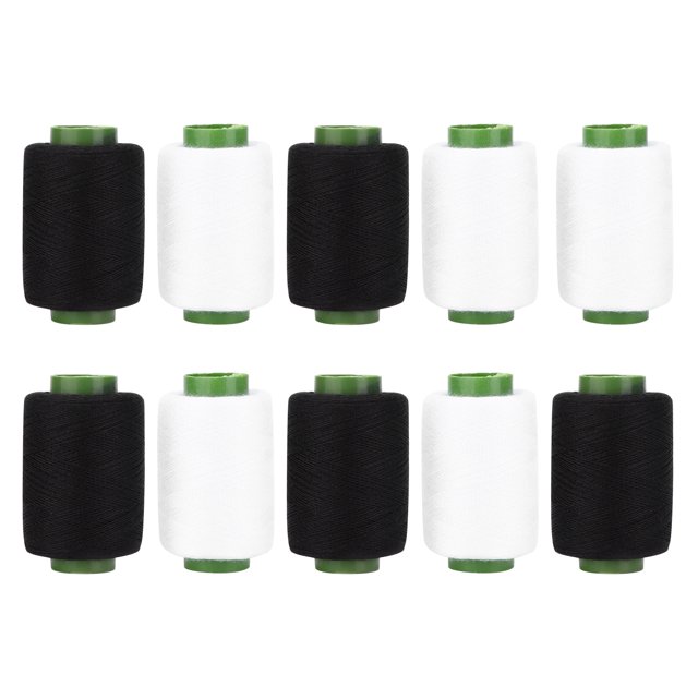 Sewing Thread, Polyester Yarns Sewing Supplies 10 Polyester Threads Black And White Thread Spools For Embroidery