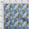 thumbnail image 2 of oneOone Polyester Lycra Vert Olive Tissu Floral Robe Tissu Tissu Imprimé par la Cour 56 Pouces de Large, 2 of 4
