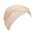 thumbnail image 1 of Beige Heardband Women Casual Multicolor Forehead Cap Fashion Solid Color Hijab Muslim Base Cap, 1 of 2