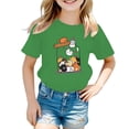thumbnail image 1 of HNMKIU T-Shirt d'Été Décontracté pour Filles avec Mignon Imprimé Graphique Col Rond Manches Courtes T-Shirt Confortable pour Enfants Vert,11-12ans, 1 of 4
