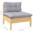 thumbnail image 5 of vidaXL 9 Piece Garden Lounge Set with Grey Cushions Solid Pinewood, 5 of 5