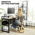 thumbnail image 4 of HOMCOM Ergonomic Kneeling Chair, Rocking Wood Kneel Stool, Grey, 4 of 10