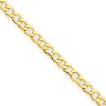 thumbnail image 1 of 14K Yellow Gold 2.5mm Semi-Solid Curb Link Chain Anklet 10 Inch, 1 of 4