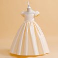 thumbnail image 3 of RXIRUCGD 2025 Vêtements d'Été pour Enfants Robe pour Enfants Couleur Unie Satin Robe Princesse Fête d'Anniversaire Mode Spectacle Robe Piano, 3 of 8
