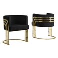 thumbnail image 1 of Fauteuil d'Appoint Tonneau en Velours Noir avec Pattes Chromées Dorées, 1 of 2