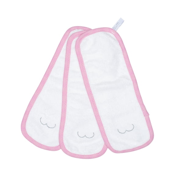Juddlies - Bamboo 3pk Bum Cloths - White-Sunset Pink