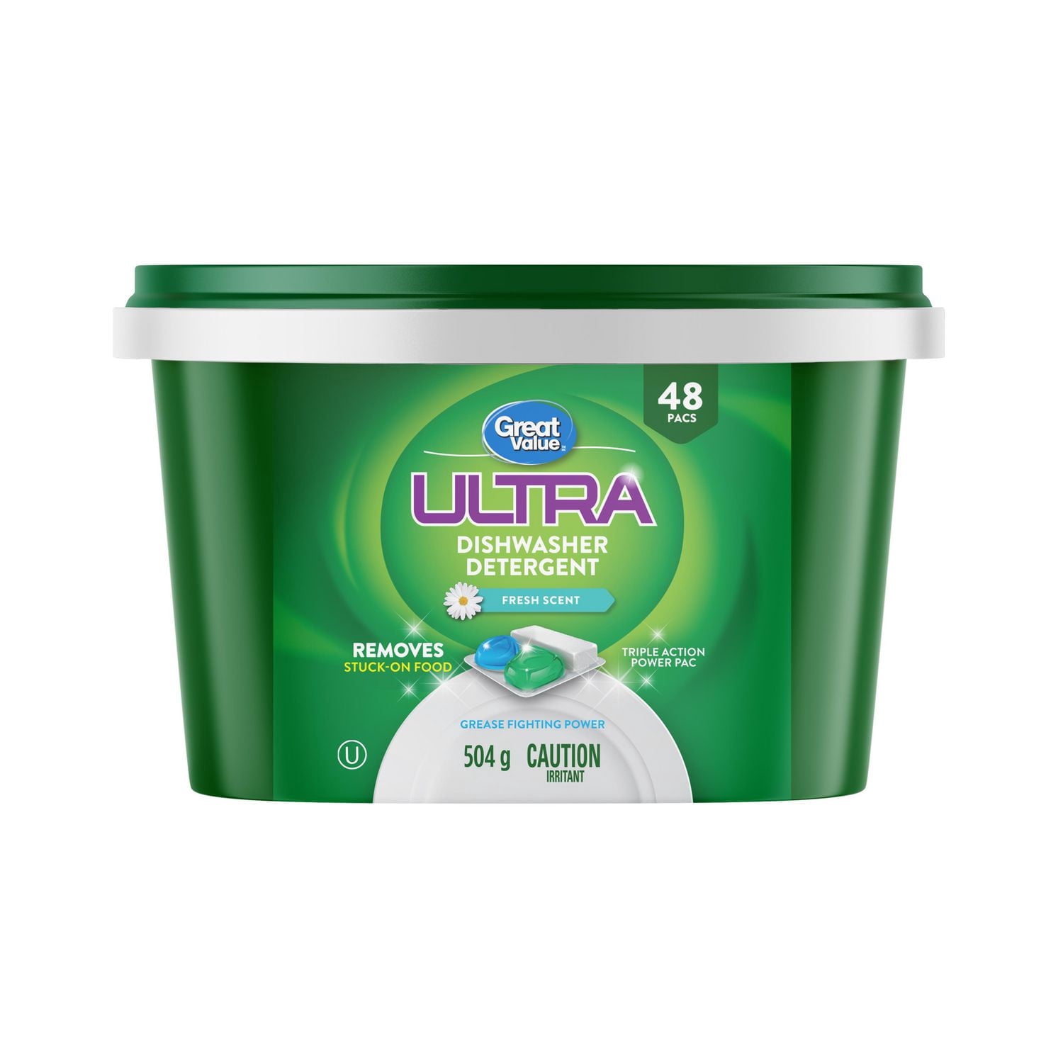 Great Value Ultra Dishwasher Detergent Pacs, 48ct