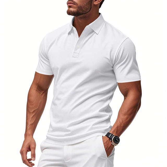 asjyhkr Mens Summer Shirts Short Sleeve Fashion 2025 Golf Shirts Button Quick Drying Comfy Soft Athletic Tees