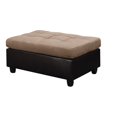 thumbnail image 1 of Coaster Mallory Faux Leather Ottoman in Tan and Chocolate, 1 of 3