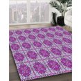 thumbnail image 3 of Ahgly Company Tapis d'Intérieur Lavable en Machine Carré Transitionnel Magenta Foncé Violet, 3 Pieds Carré, 3 of 7
