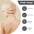 thumbnail image 4 of MesaSe Adjustable Satin Faux Silk Bonnet Front Knot Back Adjustable Buckle Large Long Curly Hair Wrap Elastic Drawstring Beauty Hat, 4 of 10