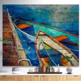 thumbnail image 2 of Design Art - Boats and Pier in Blue Shade, 2 of 5