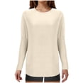 thumbnail image 1 of Yuyuzo Tuniques pour Femmes Manches Longues Col Rond Chemises Légères Couleur Unie Hauts de Pyjama, 1 of 5