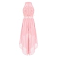 thumbnail image 2 of zdhoor Combinaison-Robe à Volants pour Filles, Paillettes Dentelle, Mariage Fête, Robe de Demoiselle d'Honneur à Dos Nu, Tenue de Danse Scintillante, Rose 10, 2 of 6