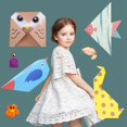 thumbnail image 4 of Kids Origami Paper Set: Animal Colorful Vivid Art Project Kit Folding Paper Set, 4 of 7