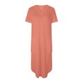 thumbnail image 3 of Mefallenssiah Robe d'Été Confortable et Aguichant pour Femmes, Mode, Couleur Unie, Poches, Sans Manches, Col en V, 3 of 7