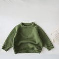 thumbnail image 2 of Sentmoon 5t Boy Clothes Long Sleeve Crew Neck Solid Color Girls Pullover Warm Loose Knitted 2025 Girls Sweaters Size 7-8 Fall and Winter Delightful for Weekend Outings Green 2 Years, 2 of 5