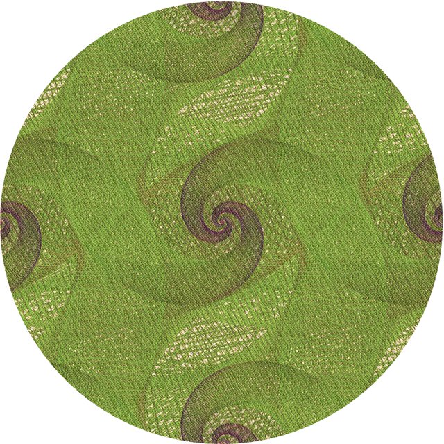 Ahgly Tapis Rond Lavable en Machine Intérieur Transitionnel Vert Pistache, 8 Pieds Rond