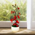 thumbnail image 3 of pitrice Fake Plant Potted Arrangement Artificial Potted Flowers for Home Decorations Red, 3 of 9