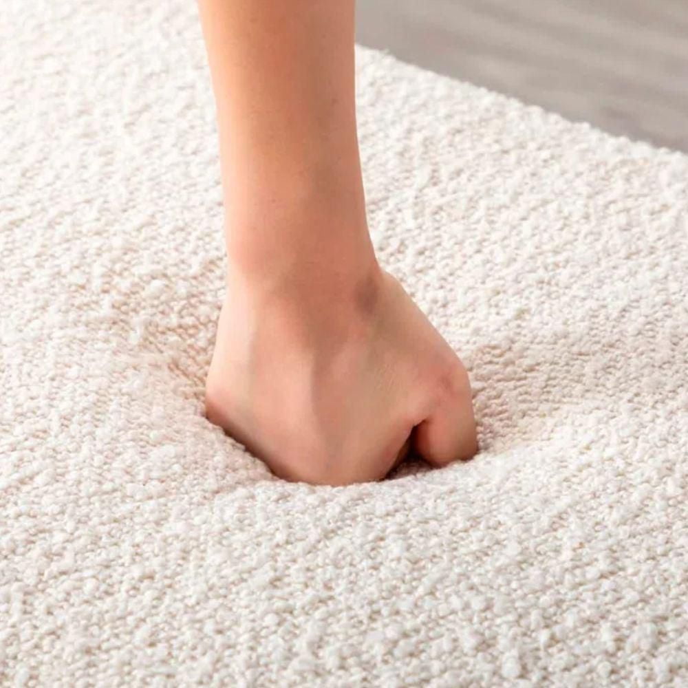 Heavenly Collection | Banc de rangement - Ottoman moderne bouclé avec rangement dissimulé et pieds en métal doré