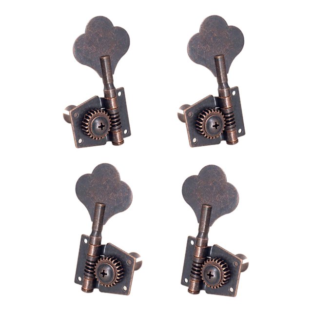 TISHITA 4 Open Bass Tuning Pegs Electric Bass Tuning Pegs Machine Heads Knobs Metal Bass 2L2R Red Bronze