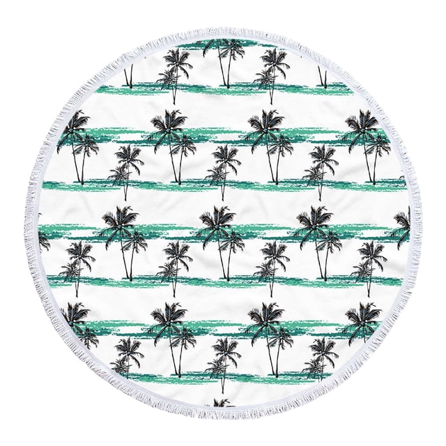 PRETXORVE Round Printed Microfiber Beach Super Colorful Bath Sandproof Beach Blanket Beach Multi-Purpose for Travel Swimming Pool
